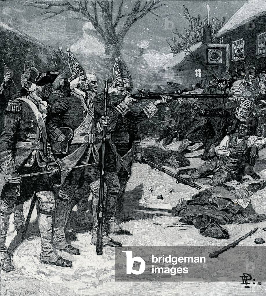 "Massacro di Boston" di Howard Pyle, b/w