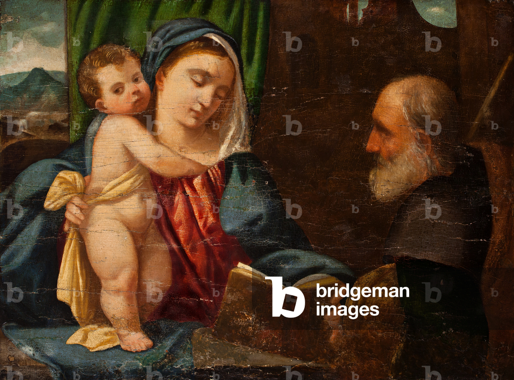 Die Heilige Familie, 16. Jahrhundert (Öl auf Tafel)