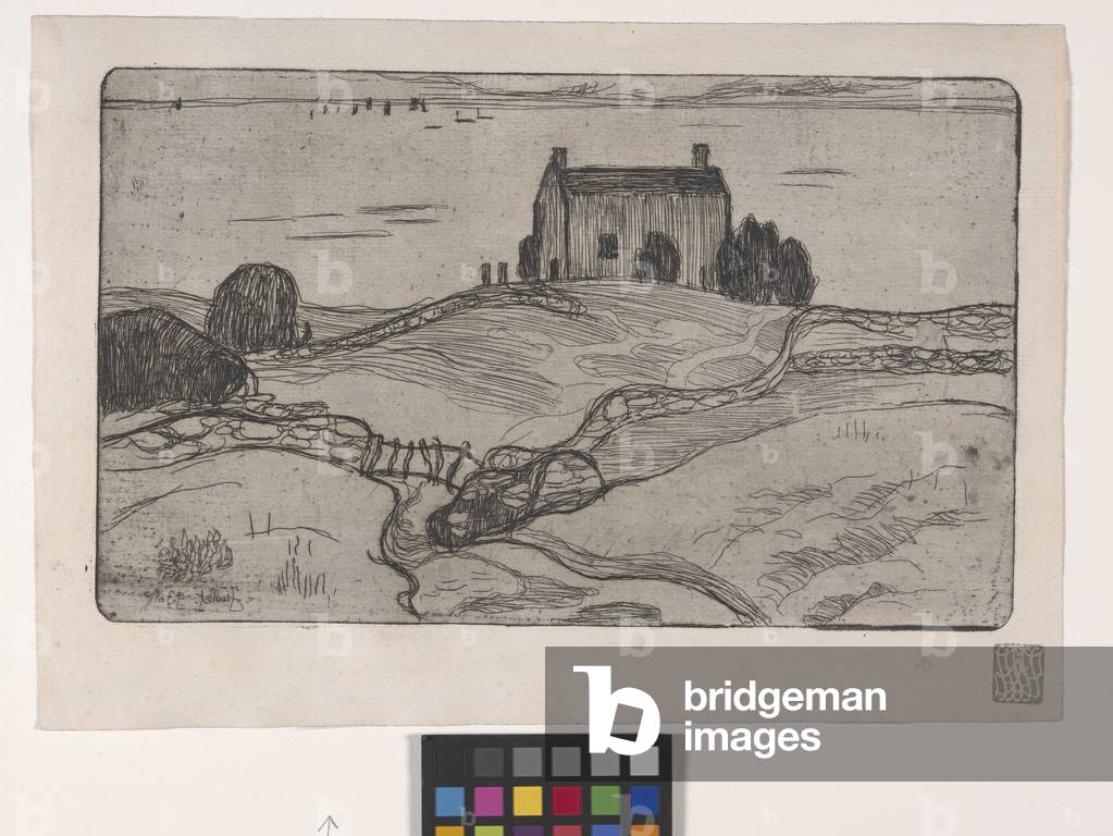"La Maison Du Pendu (la casa del impiccato) (incisione)" 1893 di Armand Seguin