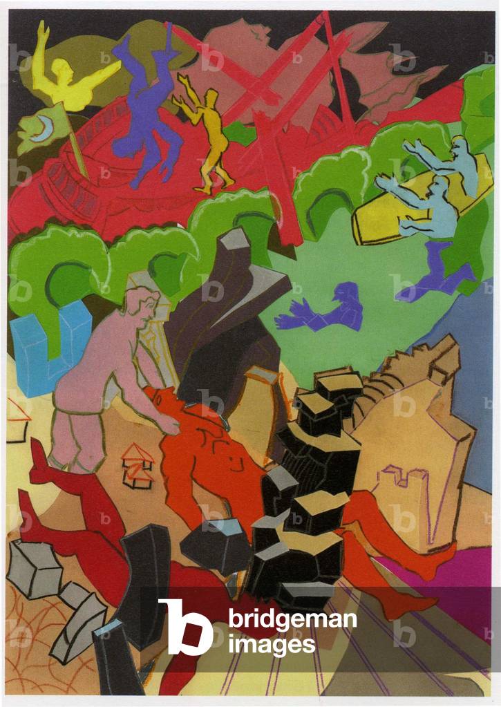 Illustrazione per Capitolo 5 di 'Candide' di Voltaire (1694-1778) (olio su tela)