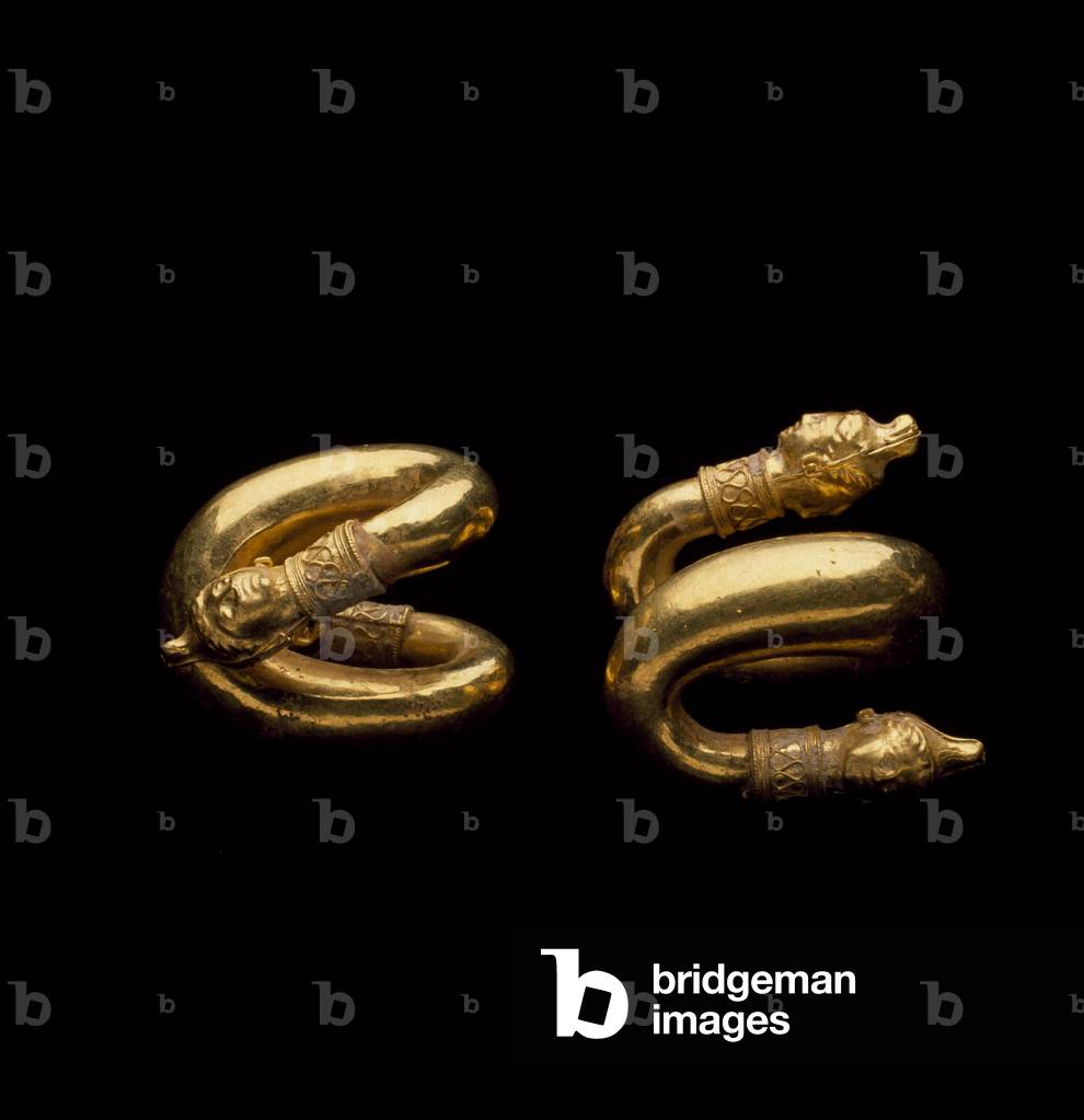 Spiralohrringe, spätes 4. Jahrhundert v. Chr. (Gold, filigran)