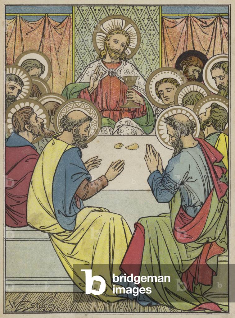 The Paschal Supper (colour litho)