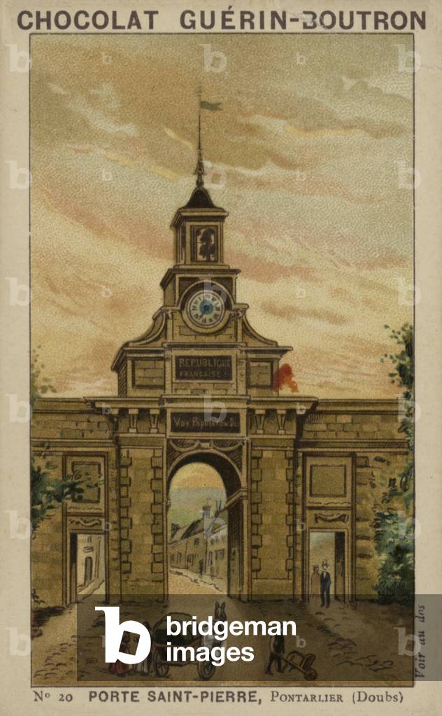 Porte Saint-Pierre, Pontarlier, Doubs (cromolito)