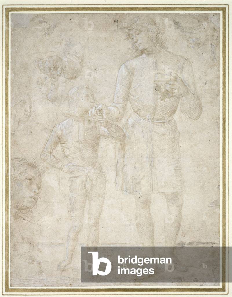 Bild von Zeichnung "Studien für Tobias und den Engel (Silberpunkt" von Pietro Perugino