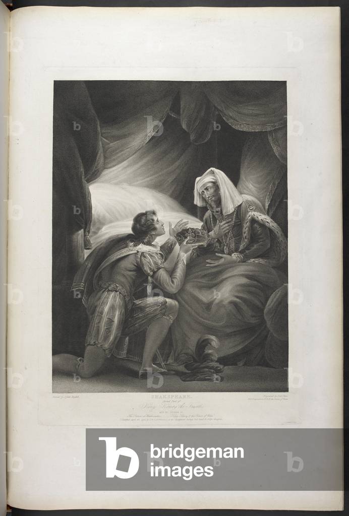"Seconda parte di Re Enrico IV atto IV scena IV- Re Enrico e il Principe di Galles. Nella stanza di re Enrico 