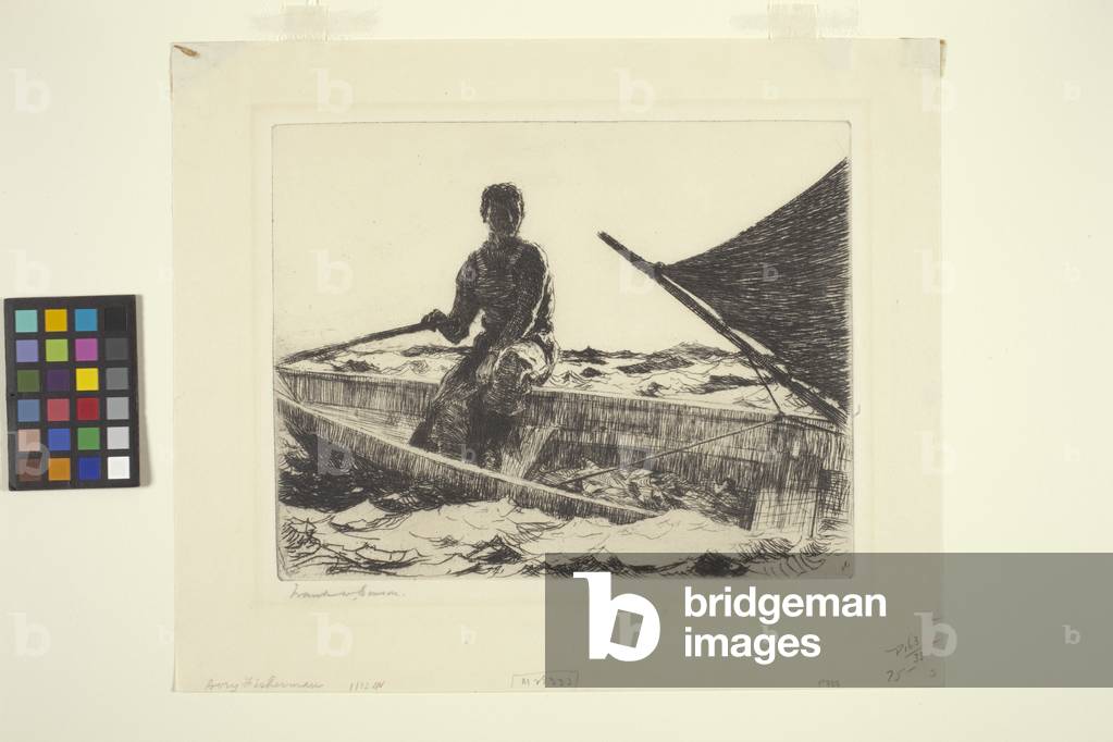Image de Dessin représentant Dory Fisherman (encre sur papier) 1927 par Frank Weston Benson