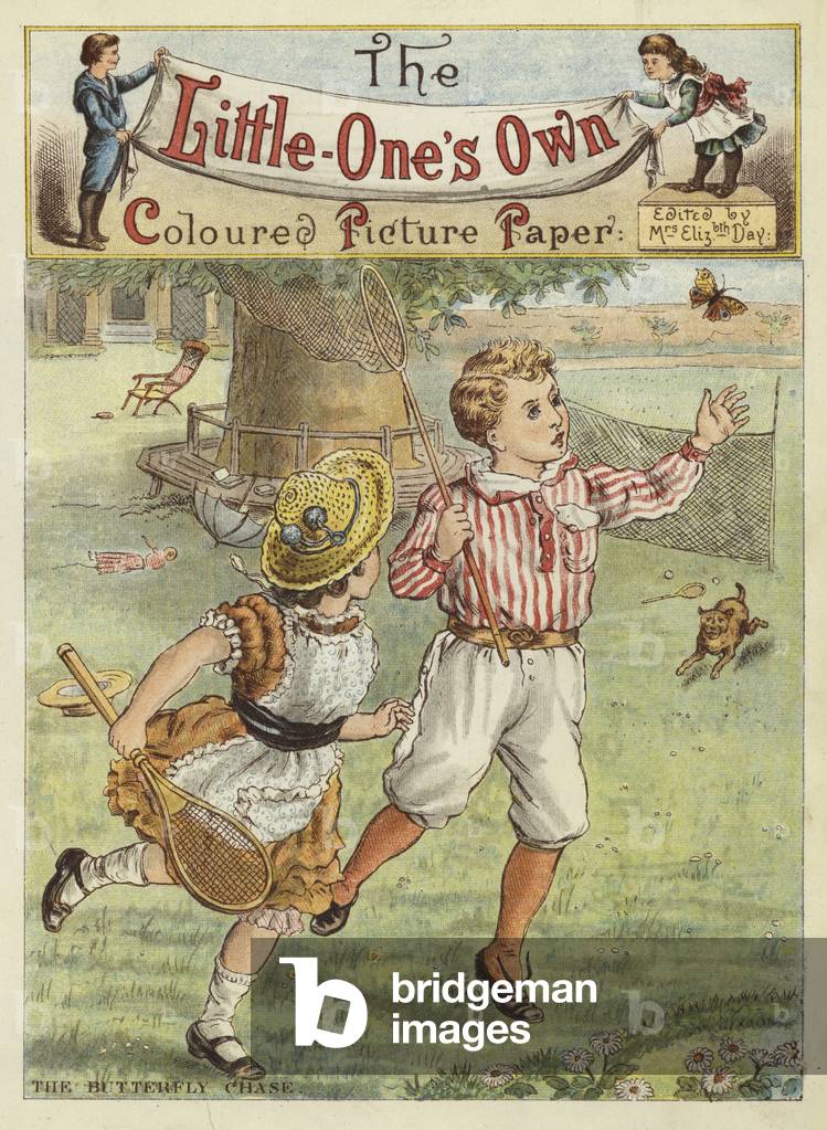 "La caccia alla farfalla (chromolitho)" di English School