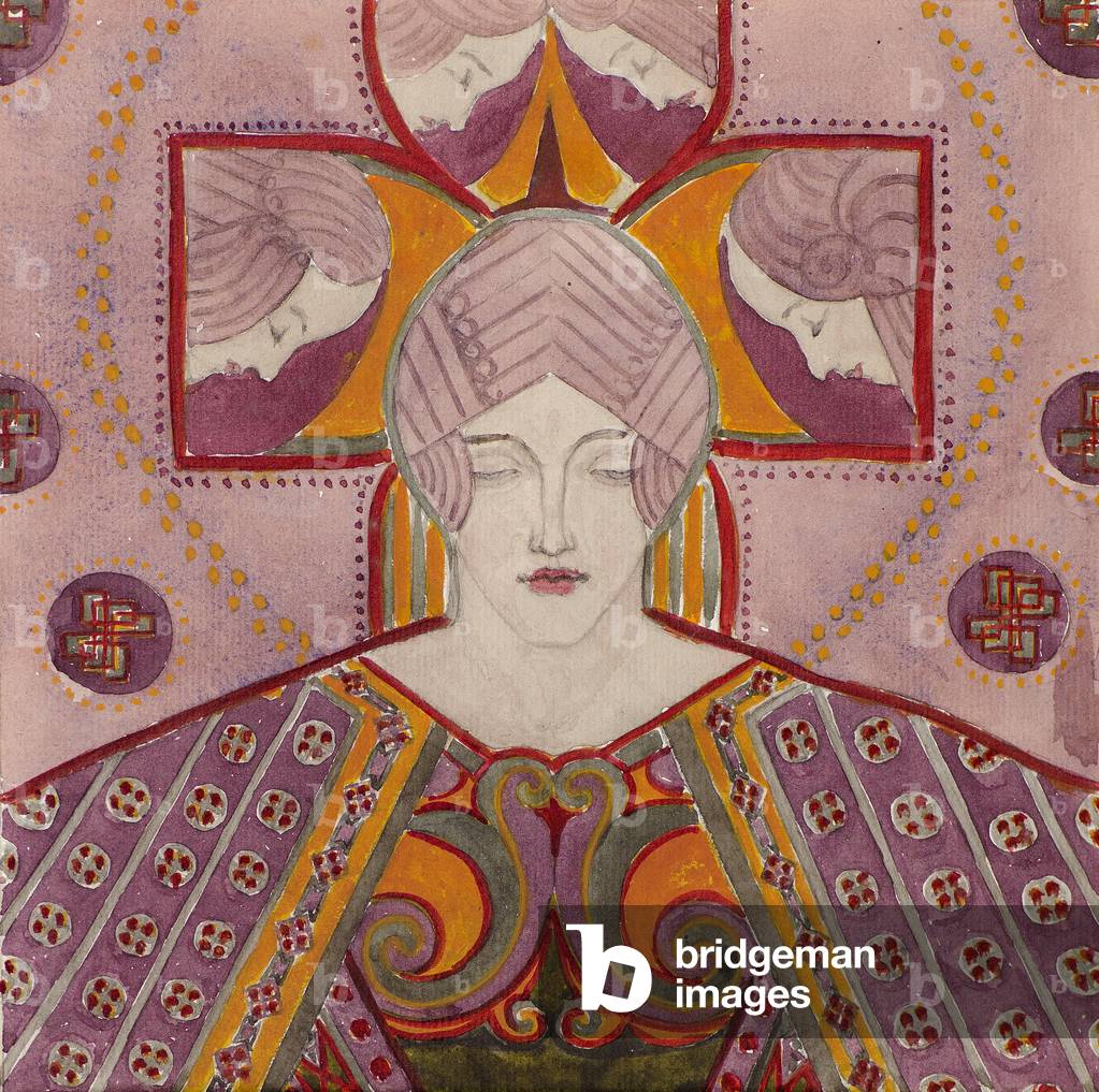 Studie [für Dekorplatten], um 1898-1901 (w/c)