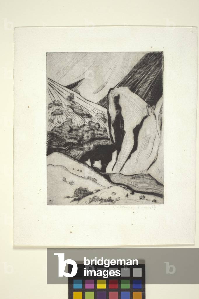 Image of Drawing depicting Gate To The Garden Of The Gods 1932 by Constance Forsyth