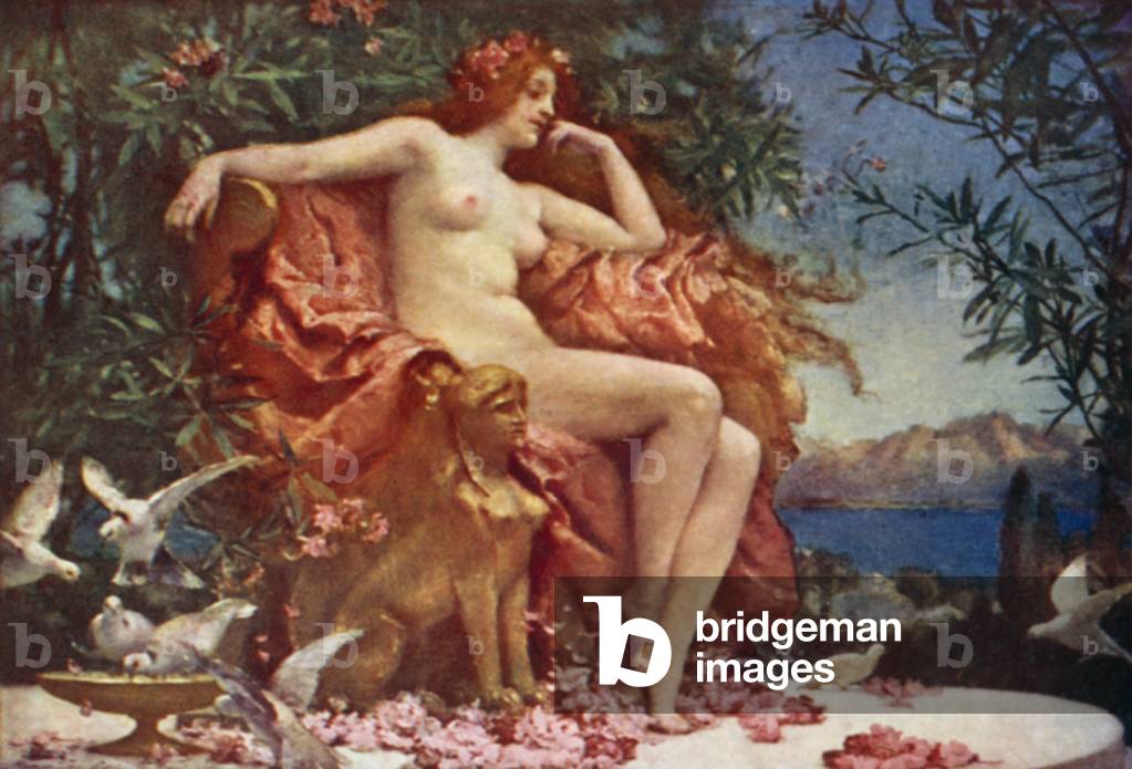 Vénus Intronisé (couleur litho) par Henrietta Rae
