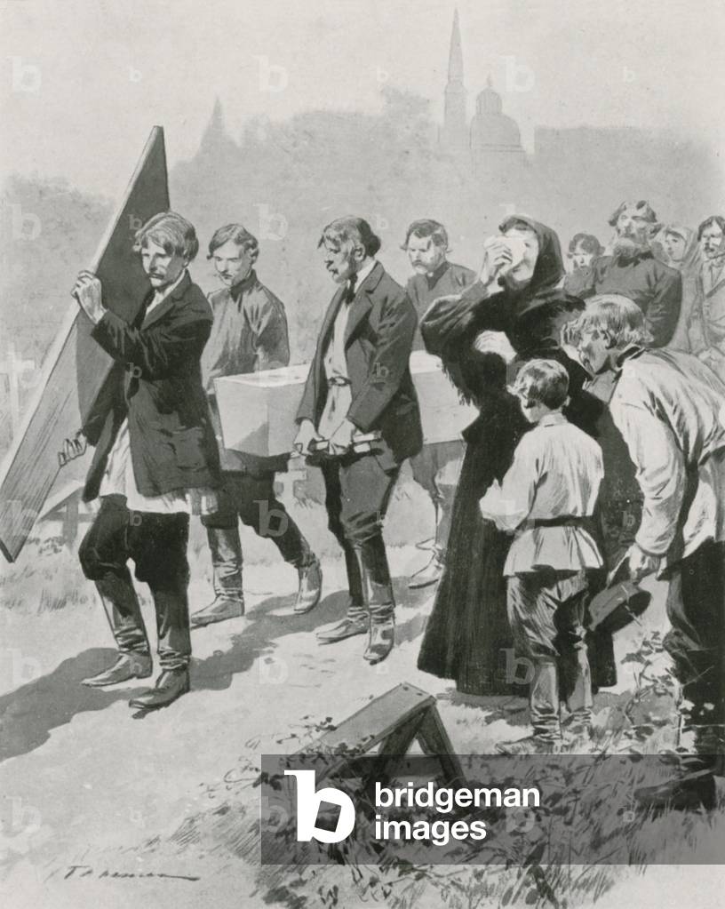 Image of Print depicting A Middle-Class Funeral (litho) by Frederic de Haenen