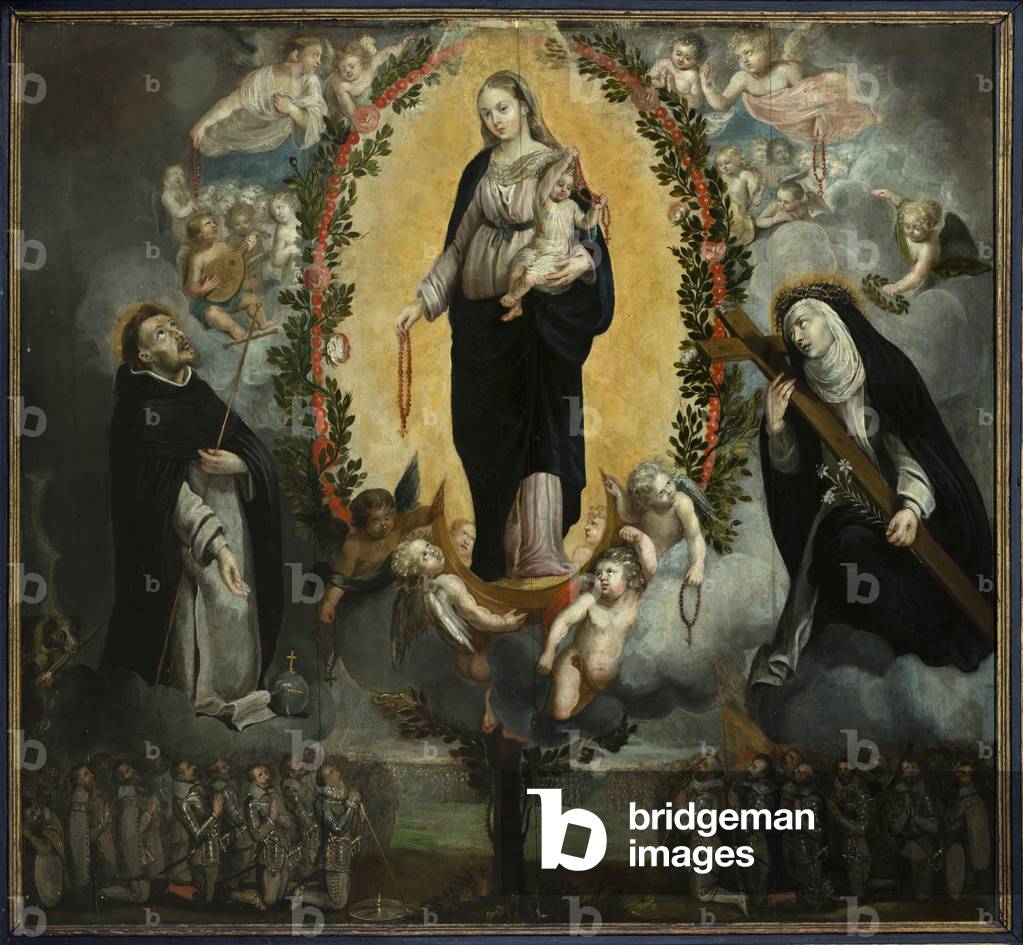 Chiesa parrocchiale (Parochiekerk Onze-Lieve-Vrouw). Interni. Pittura. «Nostra Signora del Rosario». Scuola fi