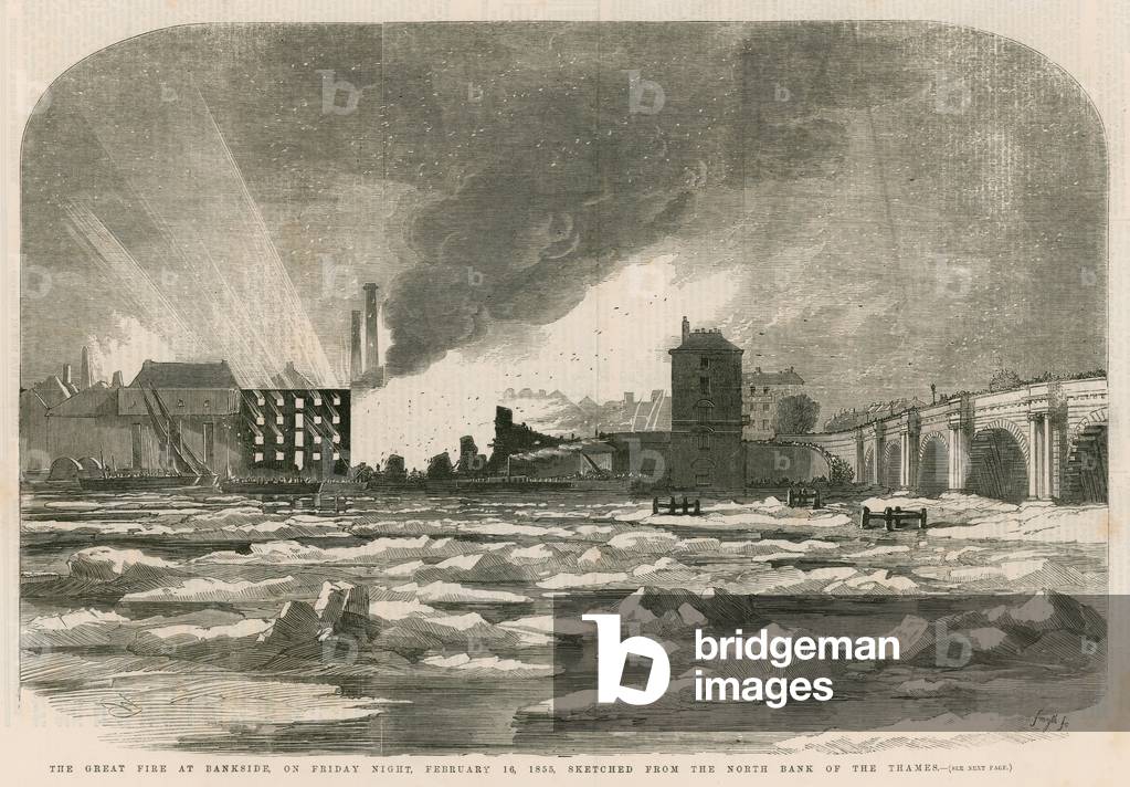 "Das große Feuer bei Bankside am Freitagabend" von English School