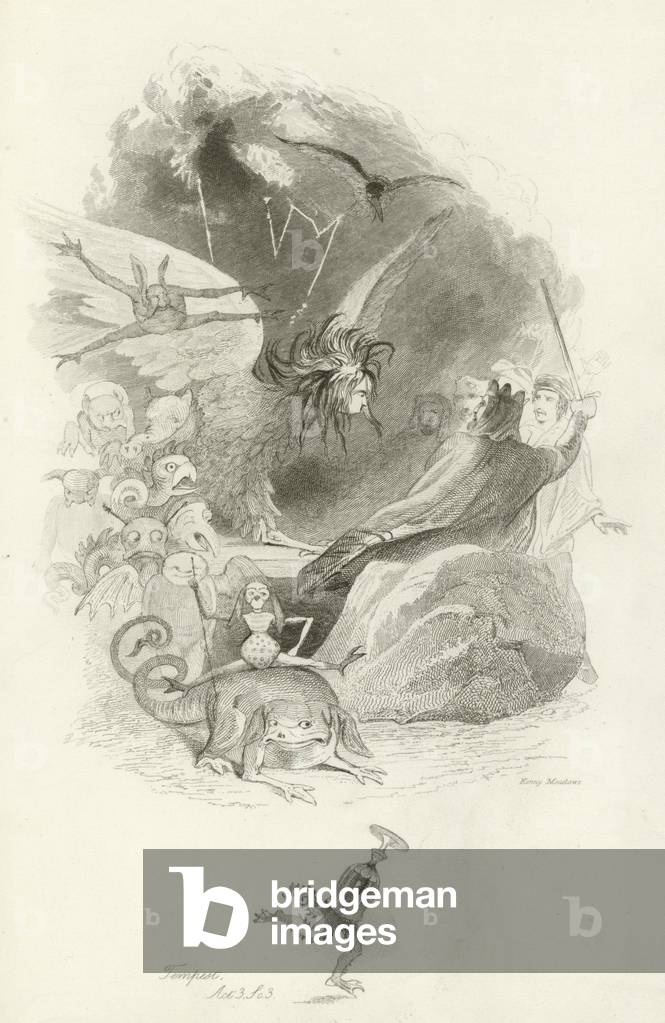 The Tempest (etching) by Joseph Kenny Meadows, b/w
