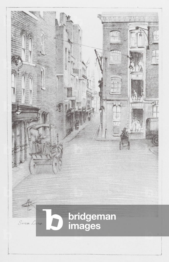 London Lanes: Swan Lane (litho)