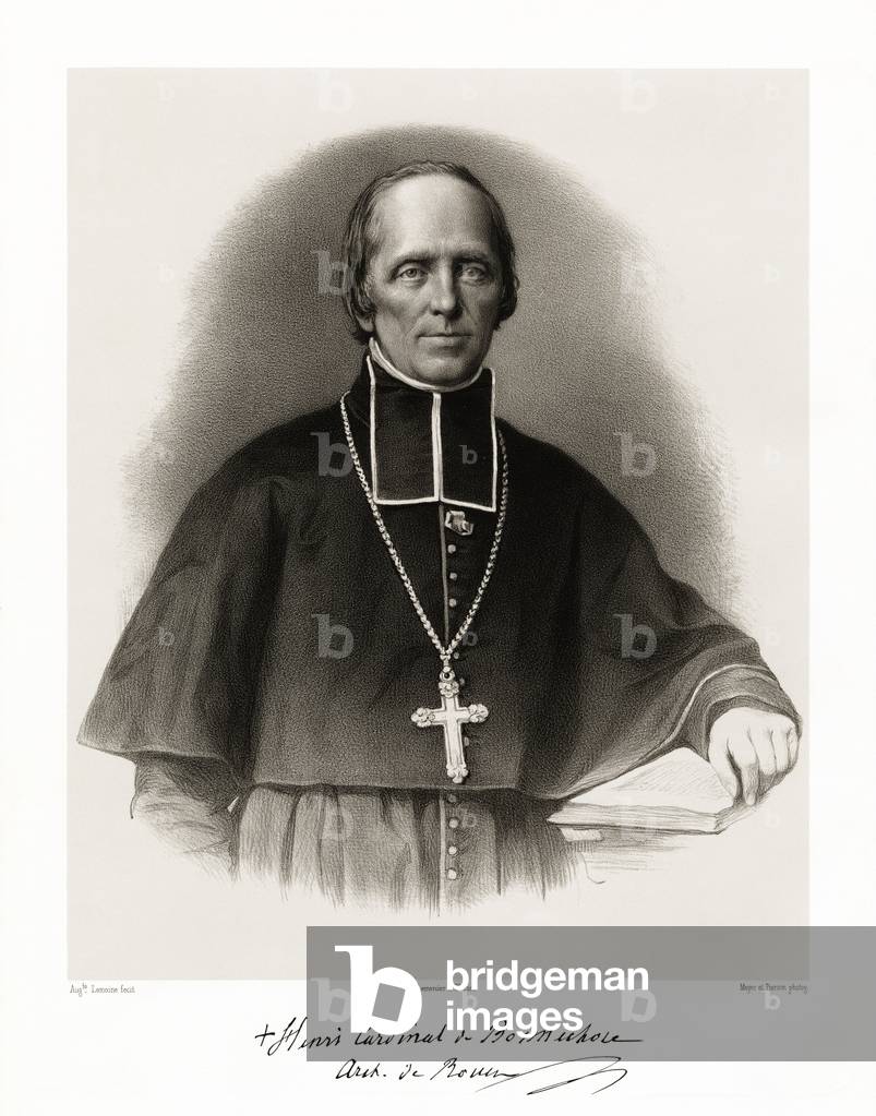 Bild von Druck "Henri de Bonnechose" 1865 von Auguste Charles Lemoine, b/w