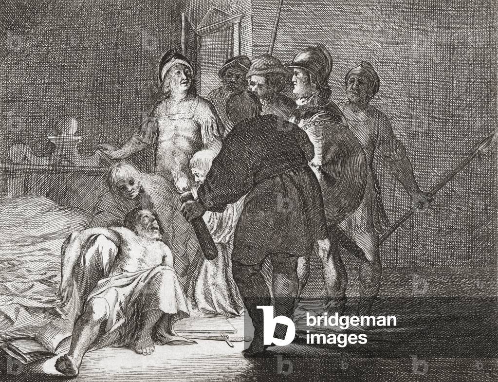 Morte di Catone il Giovane, XVIII secolo (stampa)