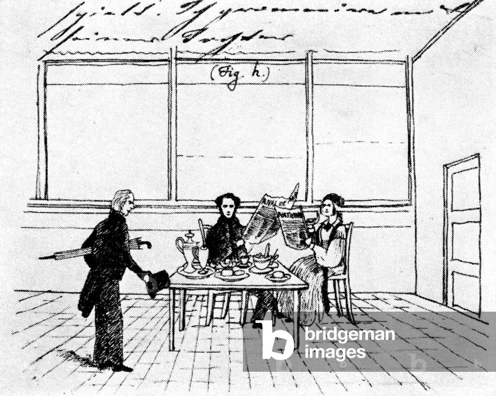 Image de Dessin représentant Dessin de Mendelssohn 1801 par Felix Bartholdy Mendelssohn, b/w