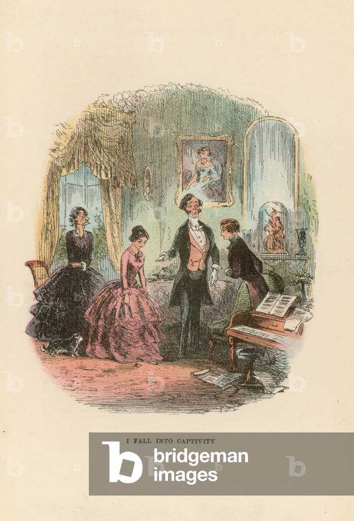 Bild von Druck "Illustration für David Copperfield (Farblitho)" von Hablot Knight Browne