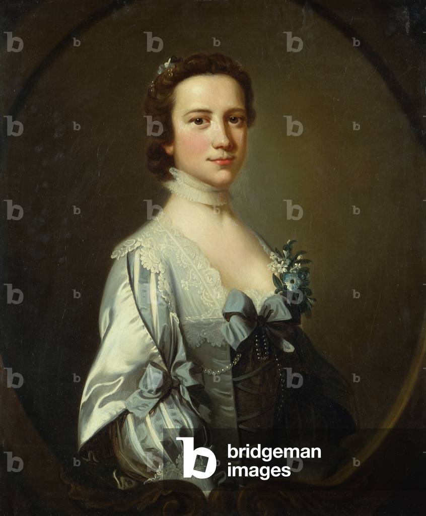 Ritratto di donna in abito Van Dyck (olio su tela)