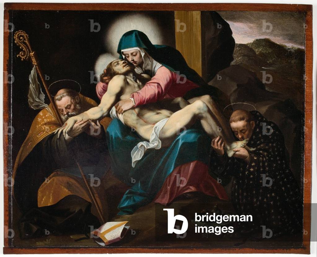 "Lamentazione con i santi Agostino e Nicola di Tolentino", 1590s di Gregorio Martinez y Espinosa