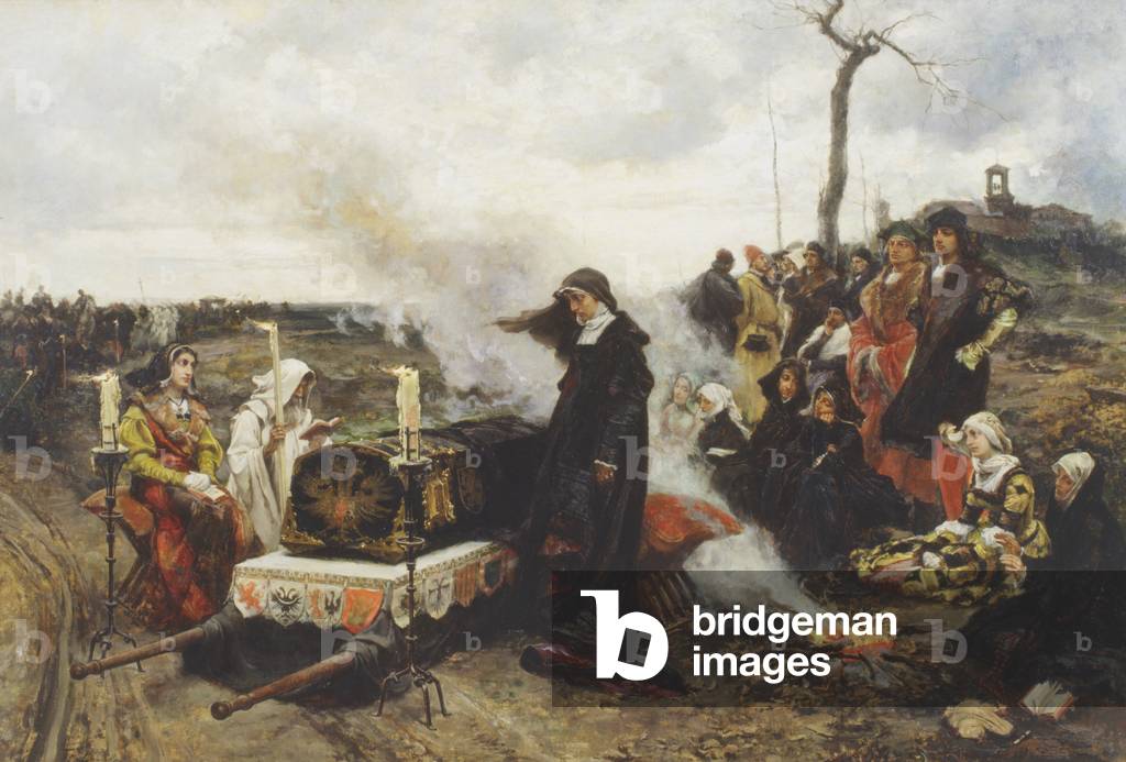 Joanna von Castille bei der Beerdigung ihres Mannes (Öl auf Leinwand)
