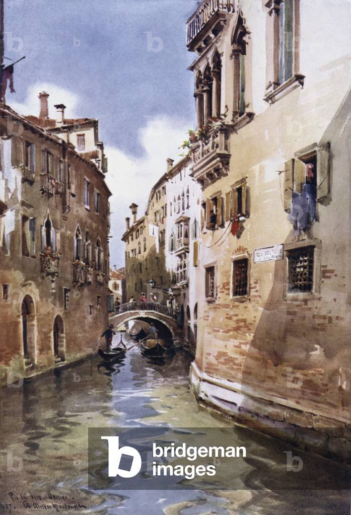 Rio del Olio, Venedig, Italien (Farblitho)