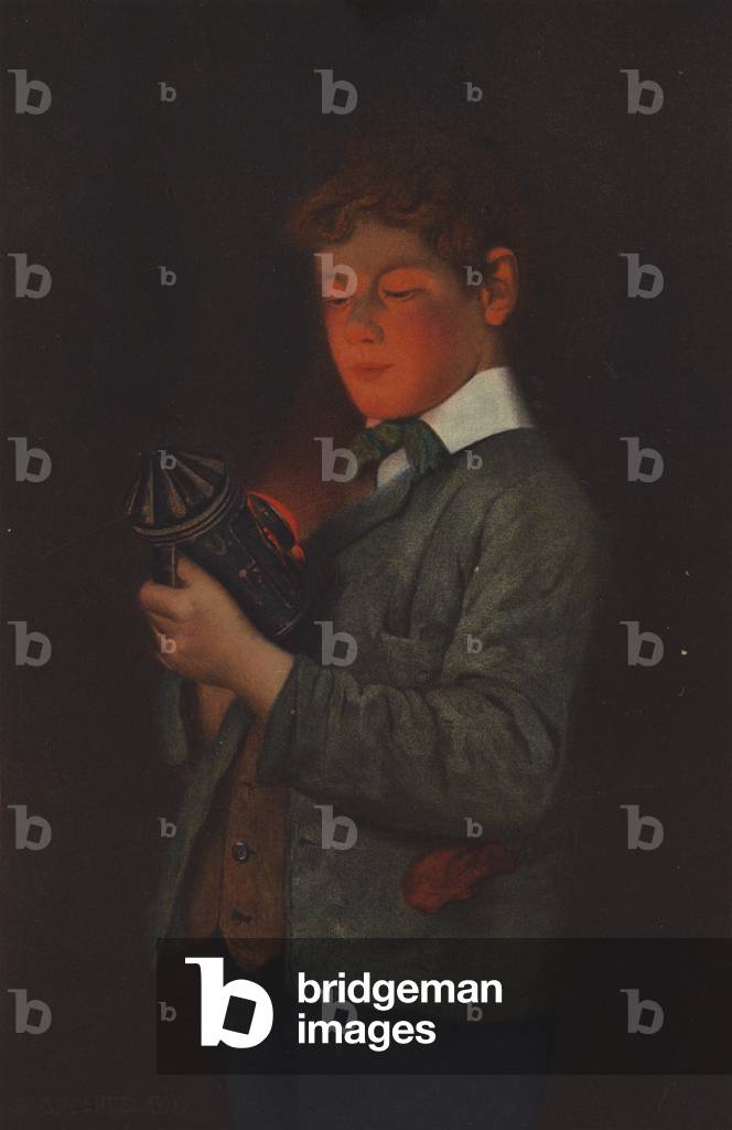 Red for Danger (colour litho) by Charles Spencelayh