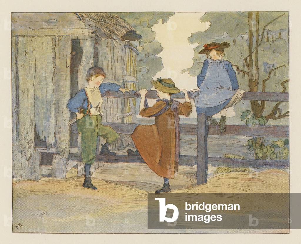 Ragazzi e ragazze (litografia a colori)