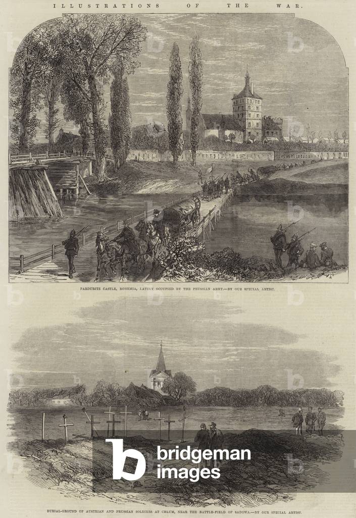 "Illustrationen des Krieges (Gravur)" von English School, b/w
