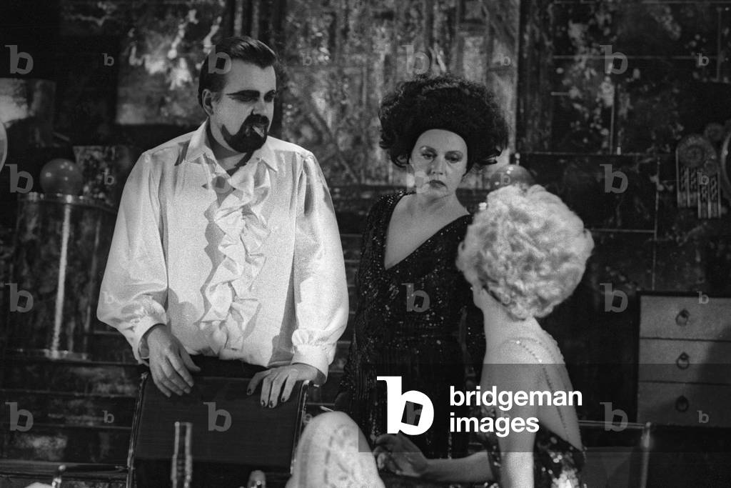 Bild von Fotografie "Michael Lonsdale und Jeanne Moreau" 1974, b/w