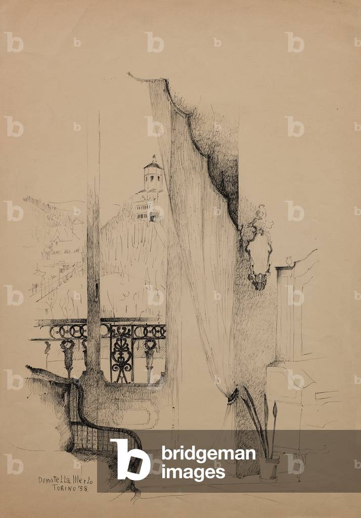 Interior - Casa Salazar, 1958 (Tusche auf Papier)