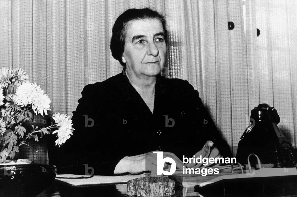 Golda Meir (1898-1978) politico israeliano, qui durante l'indipendenza di Israele nel 1948