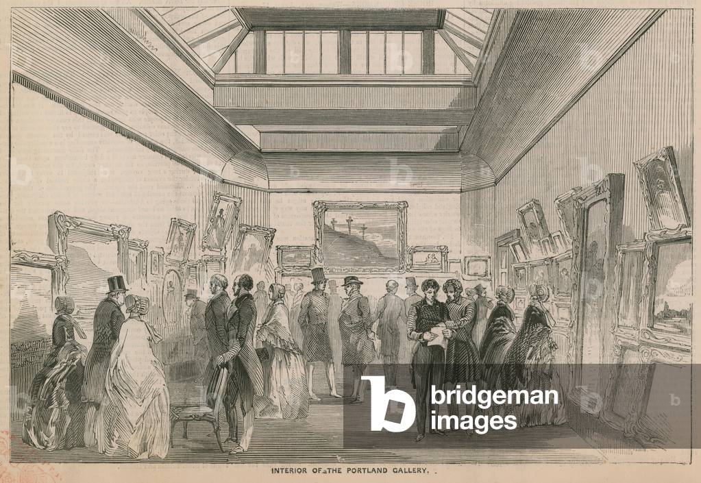 Intérieur de la Galerie Portland (gravure) par English School