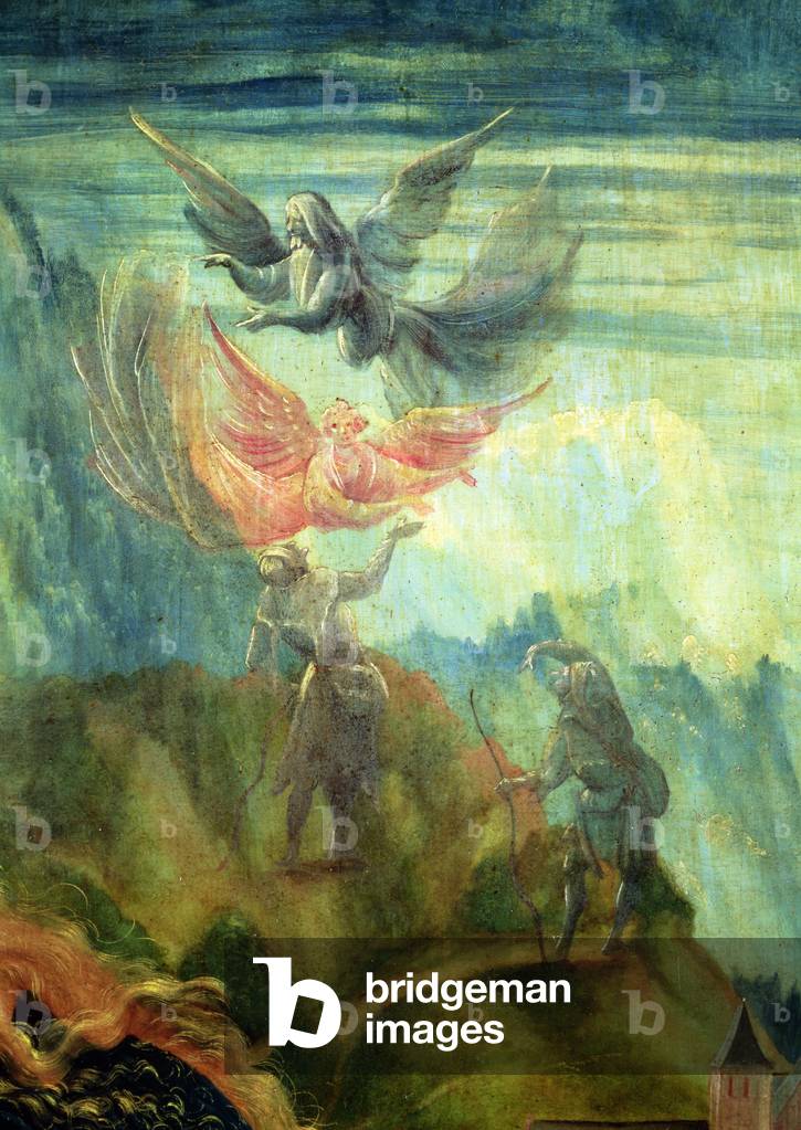 Ausschnitt der Krippe aus dem Isenheimer Altarbild (Ankündigung an die Hirten), um 1512-16, (Öl auf Tafel)