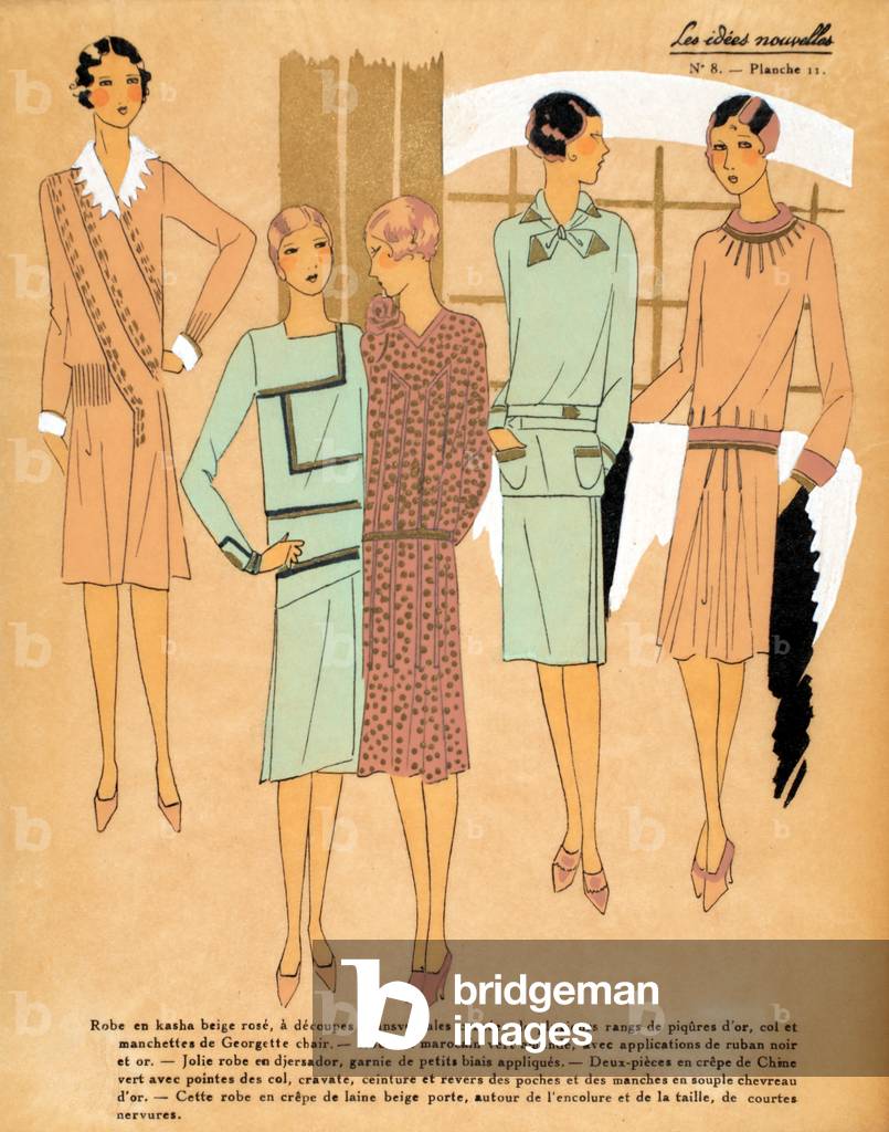 Image of Print depicting Five Day Dresses 1926 by French Artist