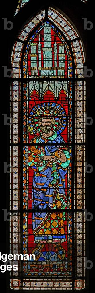 Window w9 depicting Pepin the Short (stained glass) by French Artist