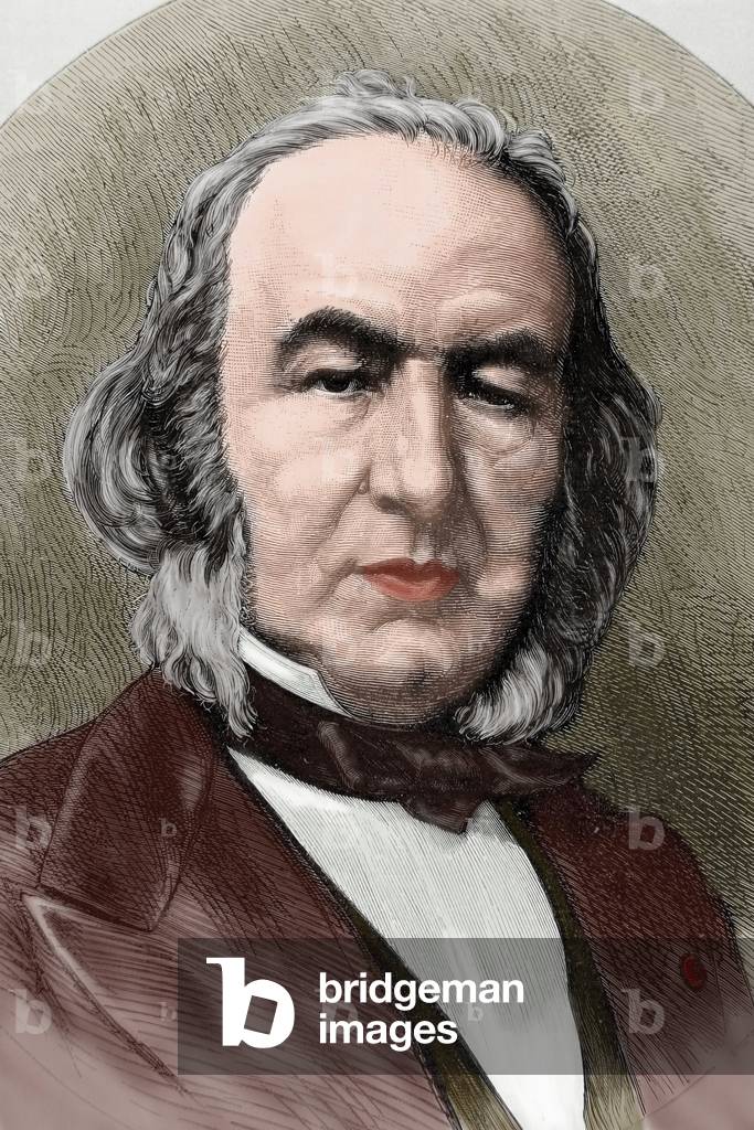 Claude Bernard (1813-1878). Colored engraving.