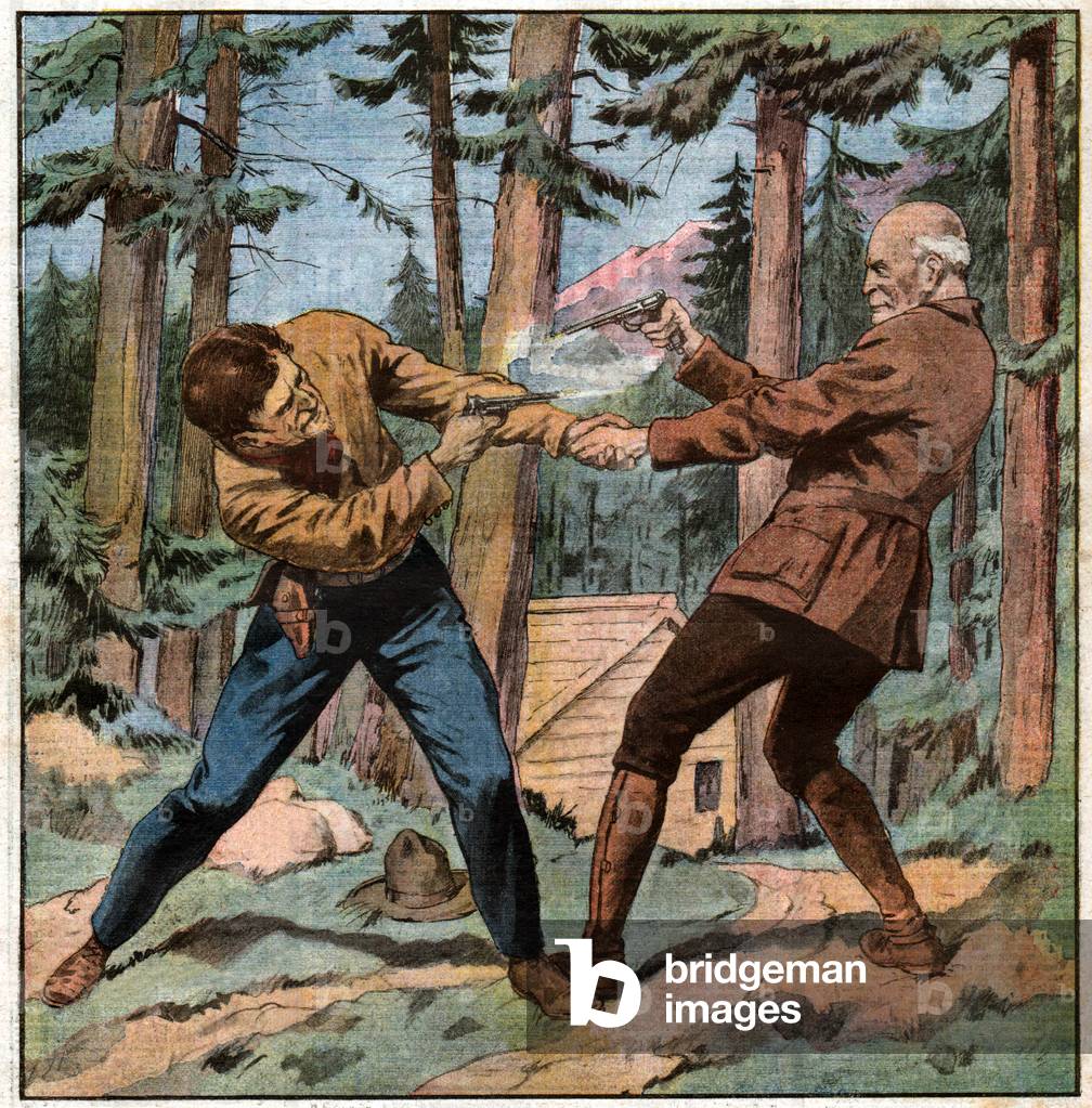 Duello con pistola mano a mano, 1923 (stampa)