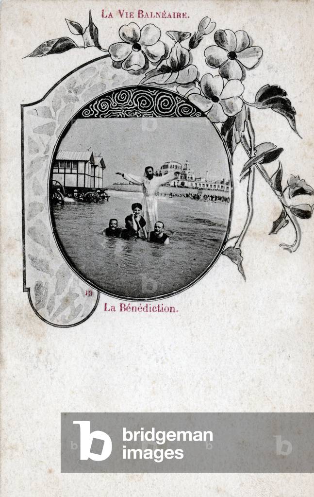 Menschen in Badeanzügen, ca. Anfang der 1900er Jahre (Postkarte)