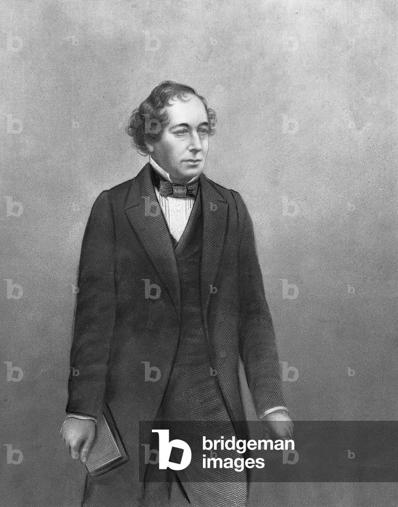 Benjamin Disraeli (1804-1881) 1st conte di Beaconsfield, inglese politico e scrittore, incisione