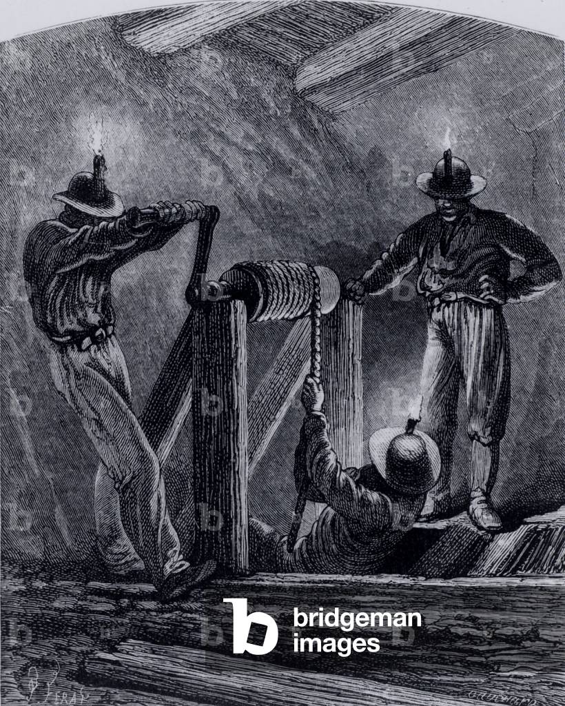 Image of Engraving depicting Cornish winze shaft