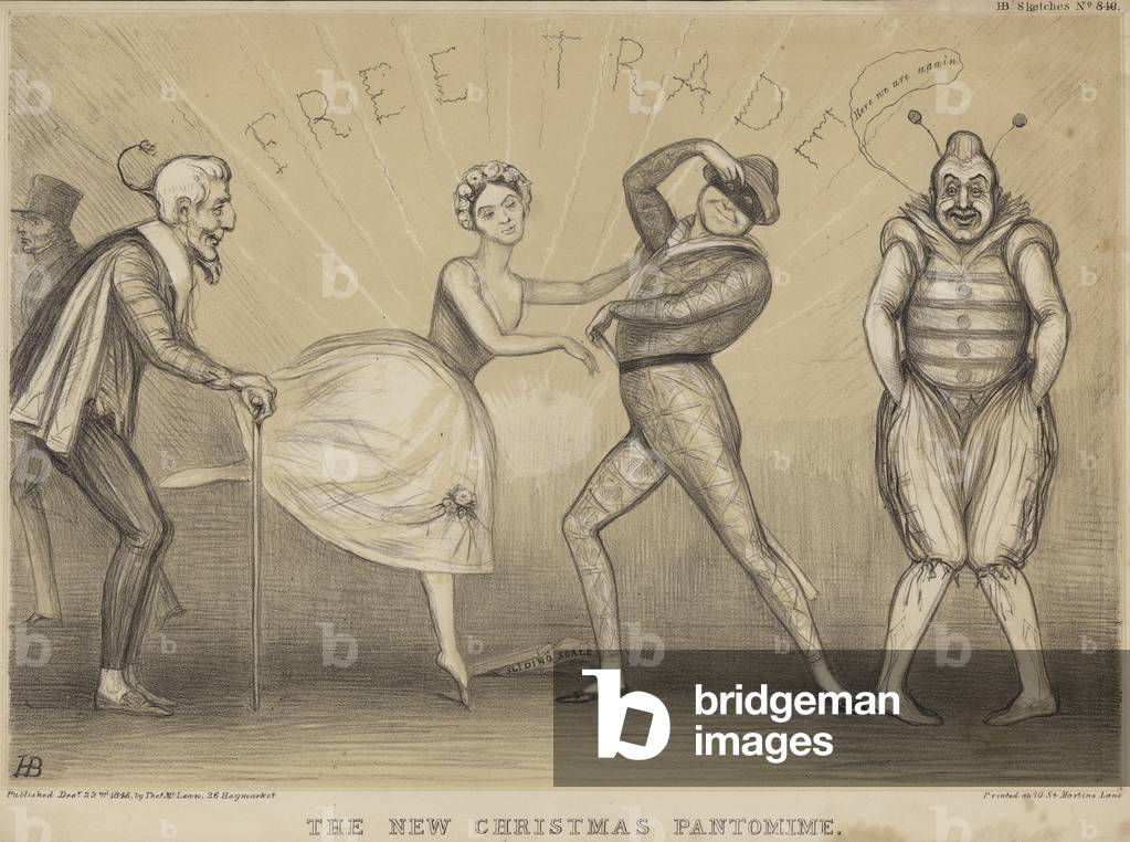 Bild von Druck "Das neue Weihnachtspantomime (litho)" von John Doyle, b/w