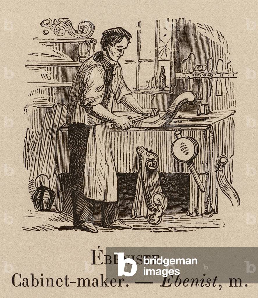 "Le Vocabulaire Illustre: Ebeniste; Tischler; Ebenist (Gravur)" 1873 von European School