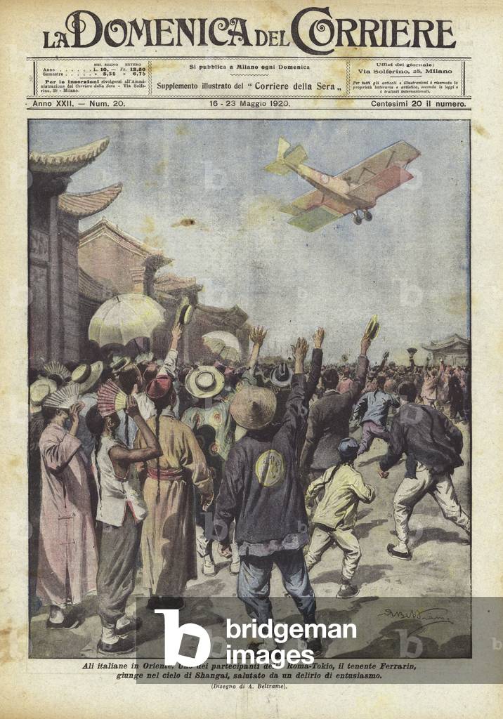 "Italienische Flügel im Osten (Farblitho)" von Achille Beltrame