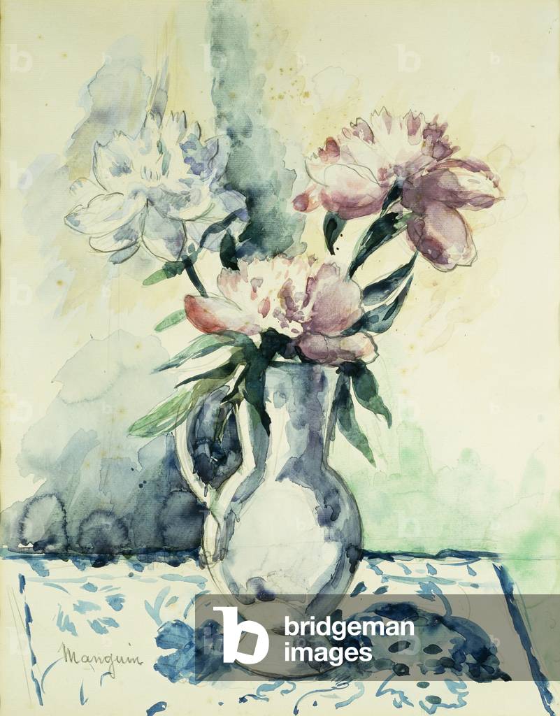 "Blumenstrauß von Pfingstrosen; Blumenstrauß von Pivoines", 1937 von Henri-Charles Manguin
