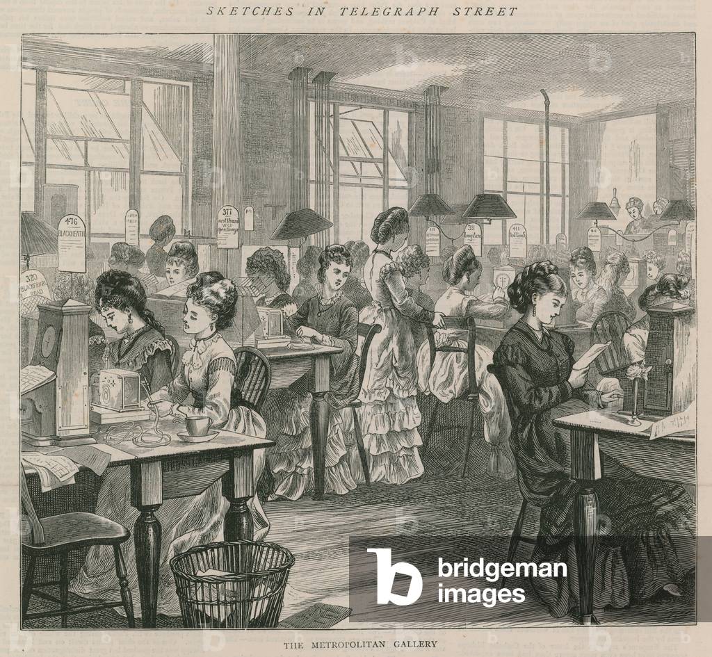Skizzen in der Telegrafenstraße - die Metropolitan Gallery (Gravur)