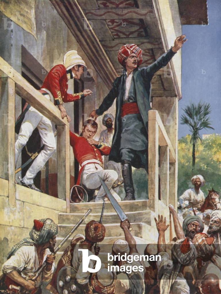 "Der Angriff auf das Haus von Sir Alexander Burnes" von Richard Caton II Woodville