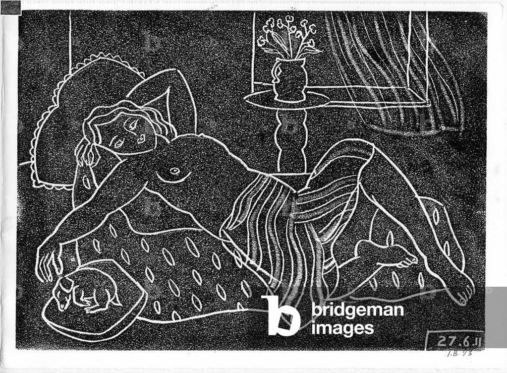 Studio Nude IV, 2011 (Linocut auf Papier)