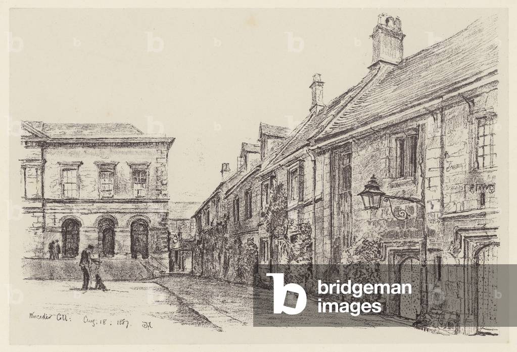 Bild von Druck "Worcester College (Lithografie)" von John Fulleylove